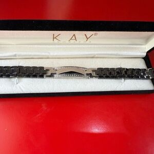 Kay Jewelers Black and Silver Men's Bracelet